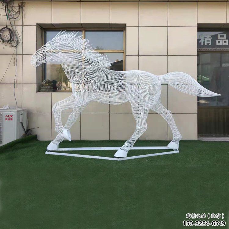 鏤空奔馬雕塑，城市動物擺件，大型廣場小品