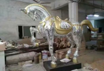 加工奔馬雕塑，鏡面工藝，仿真動物小品