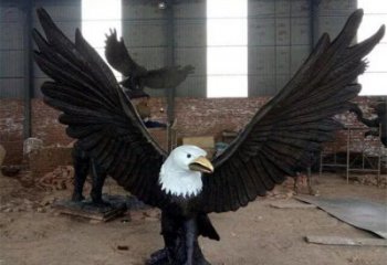 彩繪玻璃鋼老鷹雕塑 仿真動物雕塑 步行街?jǐn)[件