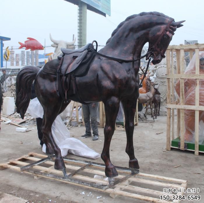 步行街小馬雕塑，景觀主題，古銅工藝
