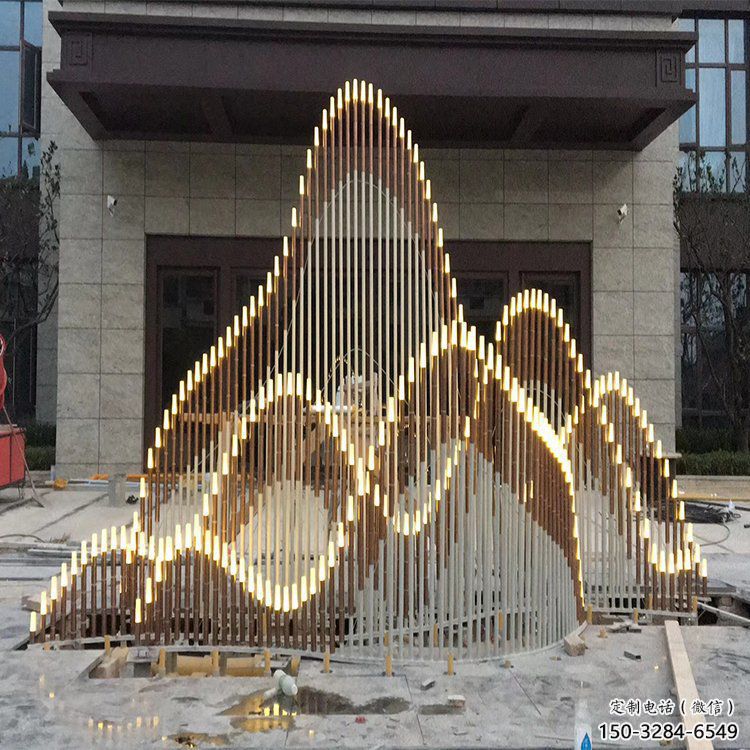 校園假山雕塑，拉絲景觀雕塑，公園主題
