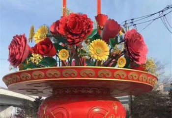 幼兒園花籃雕塑，鐵藝文化雕塑，鑄造制作