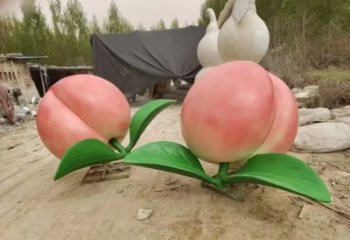 步行街水蜜桃雕塑 游樂(lè)場(chǎng)果蔬雕塑 鑄造水果雕塑