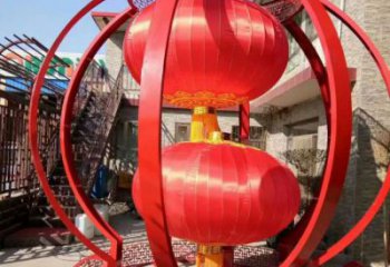 城市燈籠雕塑廠家，烤漆工藝雕塑，公園廣場擺件