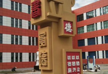 創(chuàng)意竹簡雕塑 啞光標識雕塑 公園書本雕塑