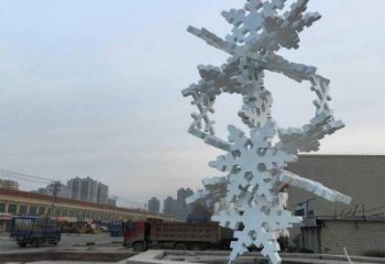 大型商場雪花雕塑 仿真窗花雕塑 鏡面雕塑