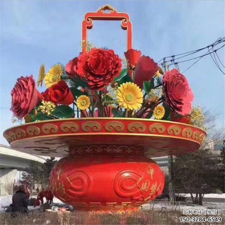 幼兒園花籃雕塑，鐵藝文化雕塑，鑄造制作