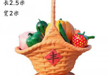 果籃雕塑常用，鋼管組合，仿真果籃雕塑定價