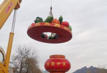 彩繪景觀花籃雕塑通用，花園小品，廣場玻璃鋼花籃雕塑優(yōu)價