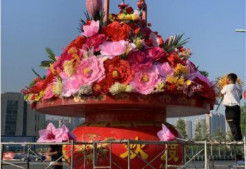 酒店花籃雕塑，仿真歐式雕塑，仿古擺件