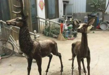 銅鹿雕塑，鑄銅動物雕塑