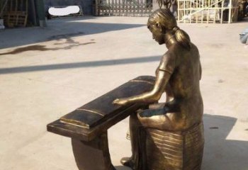 彈古箏雕塑精選，街道標(biāo)識(shí)，民俗人物雕塑工程指用
