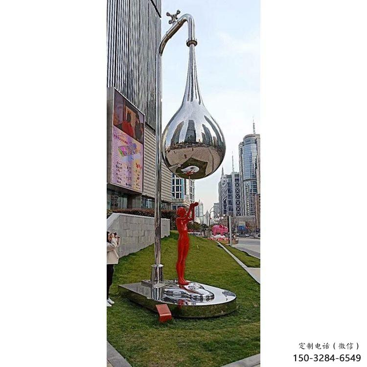 水滴雕塑專供，園林裝飾，不銹鋼鏡面水滴雕塑批發(fā)