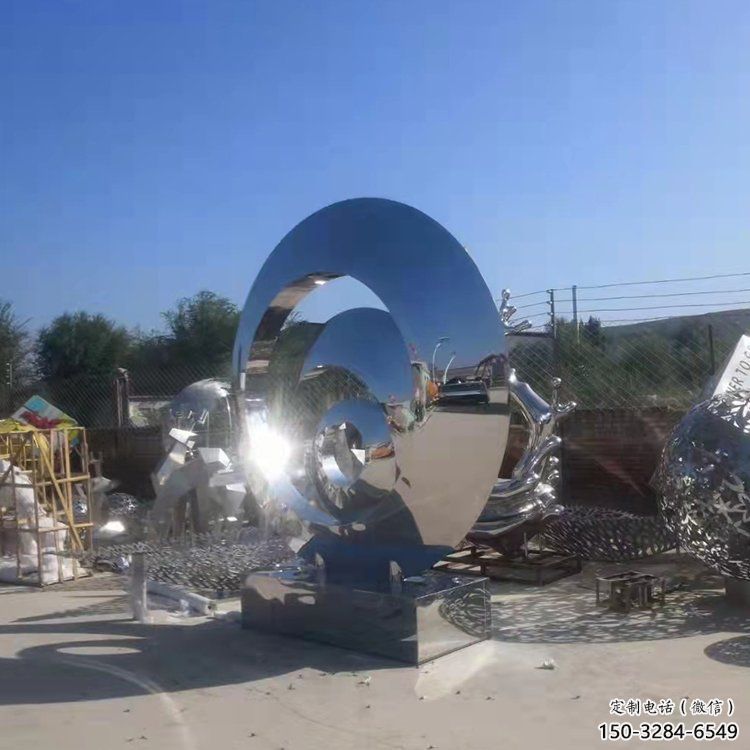 公園圓環(huán)雕塑，噴砂發(fā)光雕塑，鍛造工藝
