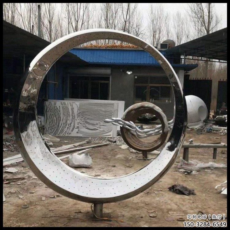 大型月亮雕塑，鍛造景觀雕塑，鏡面工藝