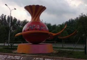 廣場花瓶雕塑訂做，城市雕塑，玻璃鋼花瓶雕塑工程