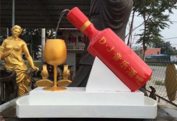 酒瓶雕塑專供，美陳雕塑，景觀流水酒瓶雕塑預(yù)定