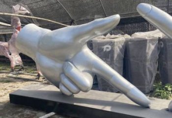 剪刀手雕塑訂做，校園雕塑，不銹鋼剪刀手雕塑廠家