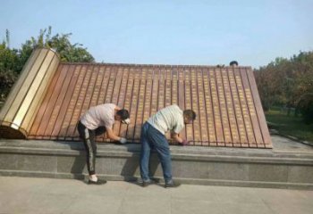 書卷雕塑，仿古景觀雕塑，仿古擺件