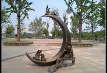 金屬月亮雕塑制造商，鋼管組合，不銹鋼月亮雕塑優(yōu)選
