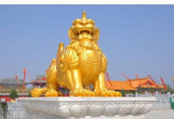 銅仁廣場貔貅雕塑，動物彩繪雕塑，抽象效果