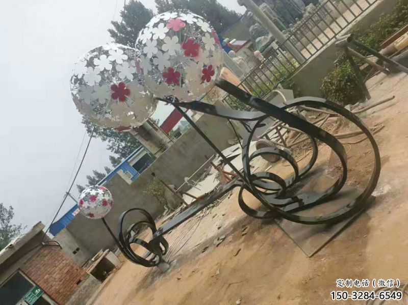 齊齊哈爾大型蒲公英坐凳雕塑，現(xiàn)代元素設(shè)計(jì)，不銹鋼坐凳雕塑