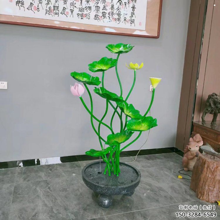 湘潭荷花雕塑異型優(yōu)選，城市裝飾，展示荷花雕塑定做