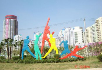 岳陽(yáng)投籃雕塑，剪影工藝制作，不銹鋼體育人物雕塑