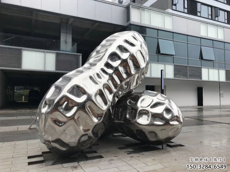 鄂爾多斯花生雕塑制造，白鋼構(gòu)件，不銹鋼花生雕塑提供