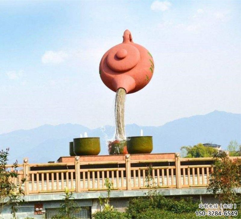 雜多公園天壺雕塑工廠，不銹鋼材質(zhì)，圓雕形式