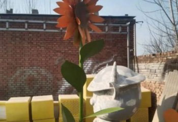 新城太陽花雕塑工程，美陳雕塑，玻璃鋼太陽花雕塑廠家