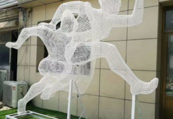 鄂爾多斯鏤空健兒雕塑制造，校園雕塑，金屬鐵藝人物雕塑展品