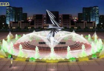 菏澤水景搖擺噴泉雕塑，循環(huán)噴水模式噴泉雕塑加工