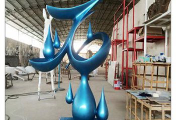 攀枝花水滴雕塑，烤漆工藝，群雕不銹鋼水滴雕塑