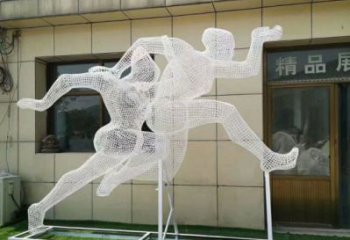 巴中鏤空體育雕塑供求，白鋼構(gòu)件，鐵藝人物雕塑觀賞型