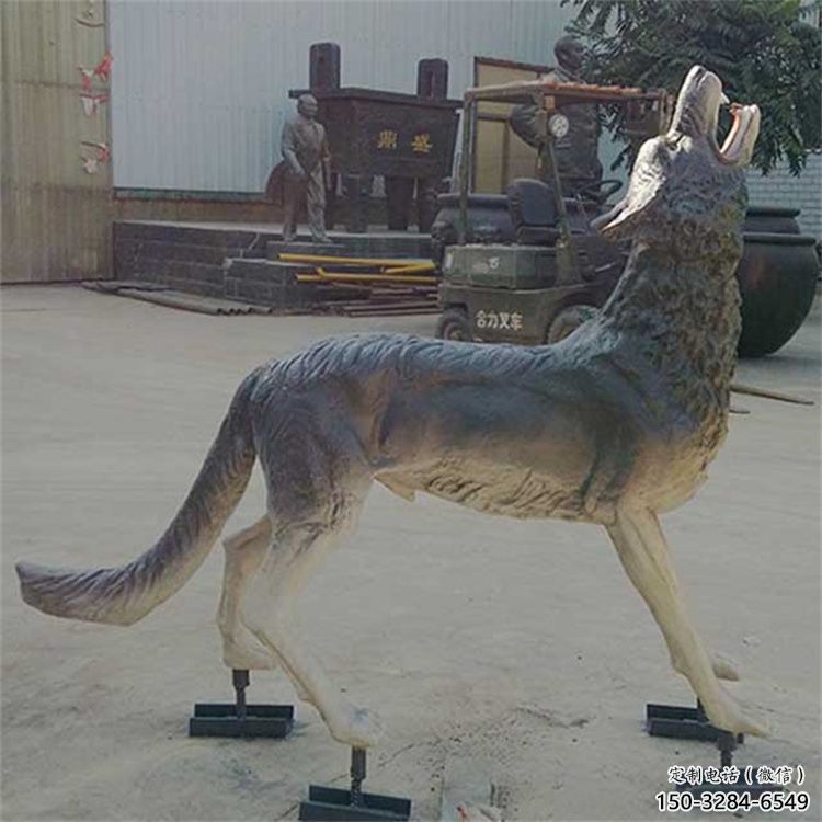 大理銅狼雕塑廠家，銅雕動物狼，仿真工藝制作