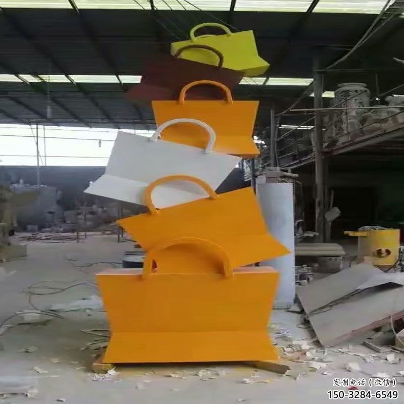 西湖烤漆挎包雕塑制造商，室外軟裝，景觀挎包雕塑制作