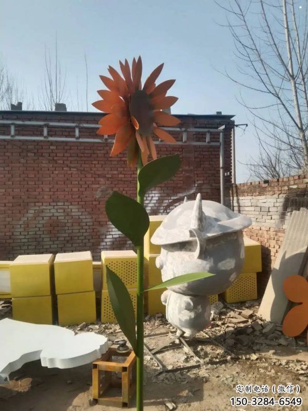 巴南太陽花雕塑工程，美陳雕塑，玻璃鋼太陽花雕塑廠家
