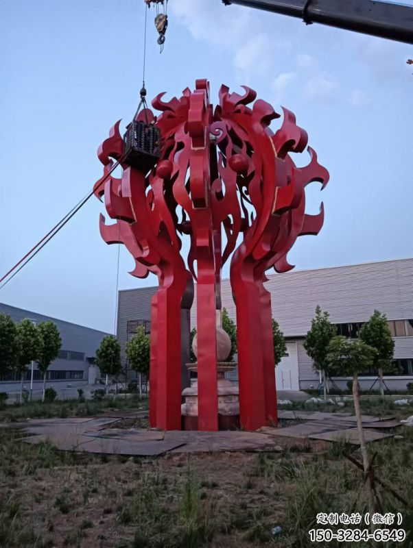 九龍坡火球雕塑，精神堡壘火球雕塑落地展示