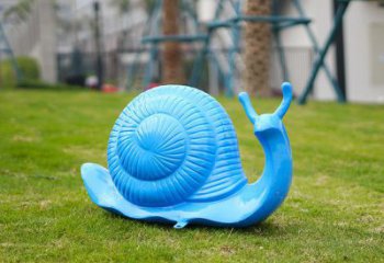 曲水彩繪蝸牛雕塑廠家，園林動物小品，玻璃鋼蝸牛雕塑生產(chǎn)