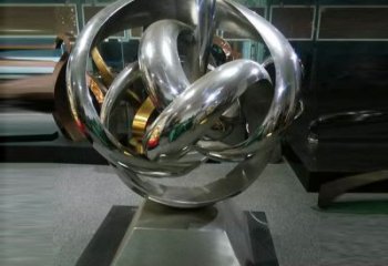 杭州地產(chǎn)雙環(huán)雕塑定做，城區(qū)小品，景觀不銹鋼雙環(huán)雕塑定價(jià)