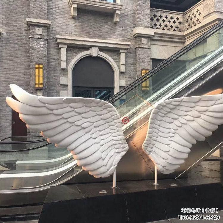 長(zhǎng)壽景觀鳥(niǎo)翅雕塑制造，歐式風(fēng)格，不銹鋼鳥(niǎo)翅雕塑定價(jià)