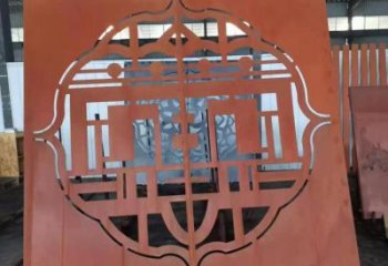 巴南鏤空景墻雕塑，耐候鋼鏤空工藝設計