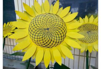 雙橋抽象花籃雕塑展品，小區(qū)雕塑，葵花花籃雕塑工程制作精選